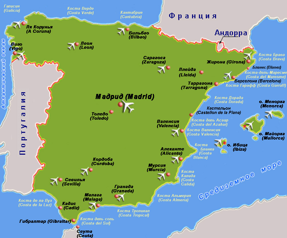 Карта испании альмерия
